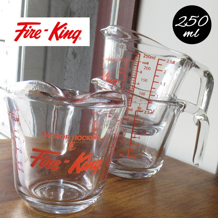 メジャーカップ ファイヤーキング 250ml 計量カップ fire king アンカーホッキング社 キッチン雑貨 インスタ映え ダブルスリー  :z-405:ダブルスリー33 - 通販 - Yahoo!ショッピング