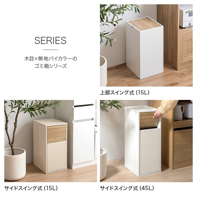 ゴミ箱 15リットル 15L ダストボックス 幅30cm ふた付き スイング式 