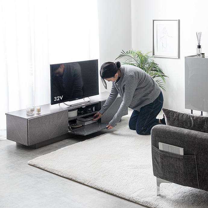 テレビ台 ローボード テレビボード 幅150cm フロート風 石目調