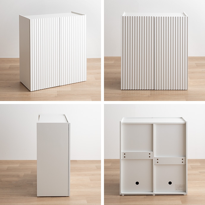 キャビネット サイドボード 木製 おしゃれ 北欧 白 スリム 70cm 本棚