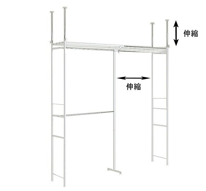 突っ張りハンガーラック伸縮1