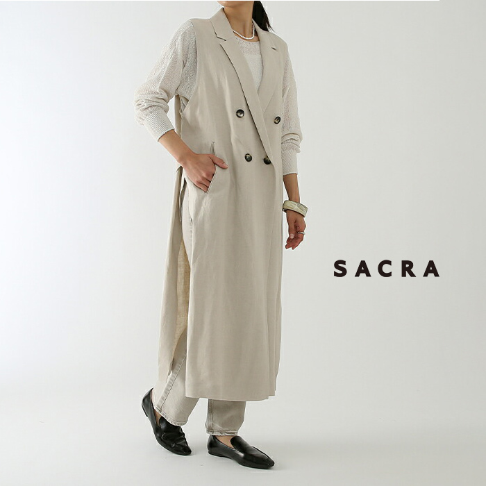 SACRA〔サクラ〕 123106061 リネンツイルロングジレ nicolasandasp.com