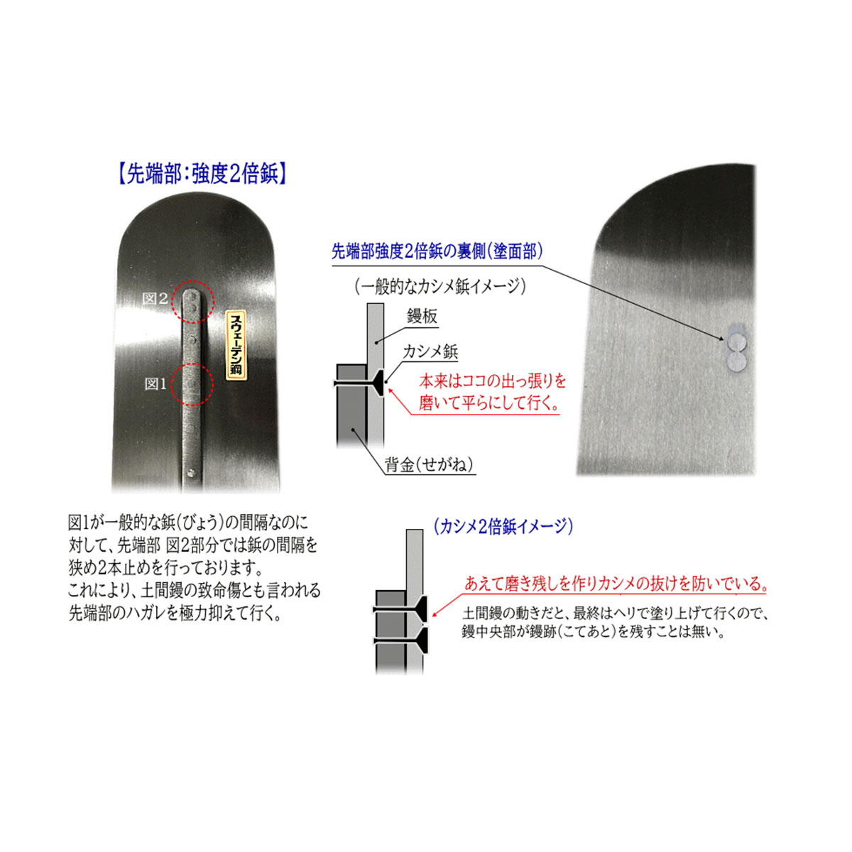 忠 スウェーデン鋼 土間鏝 0.5mm (360mm) : 左官ツールのプロショップ 