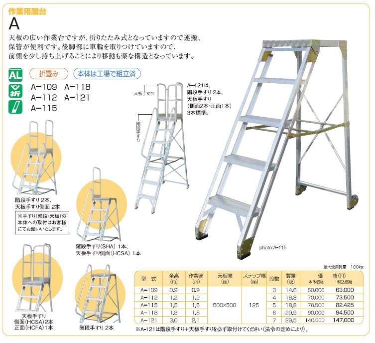 直送品】 ナカオ (NAKAO) 作業用踏台 A-109 【個人宅不可】 【大型