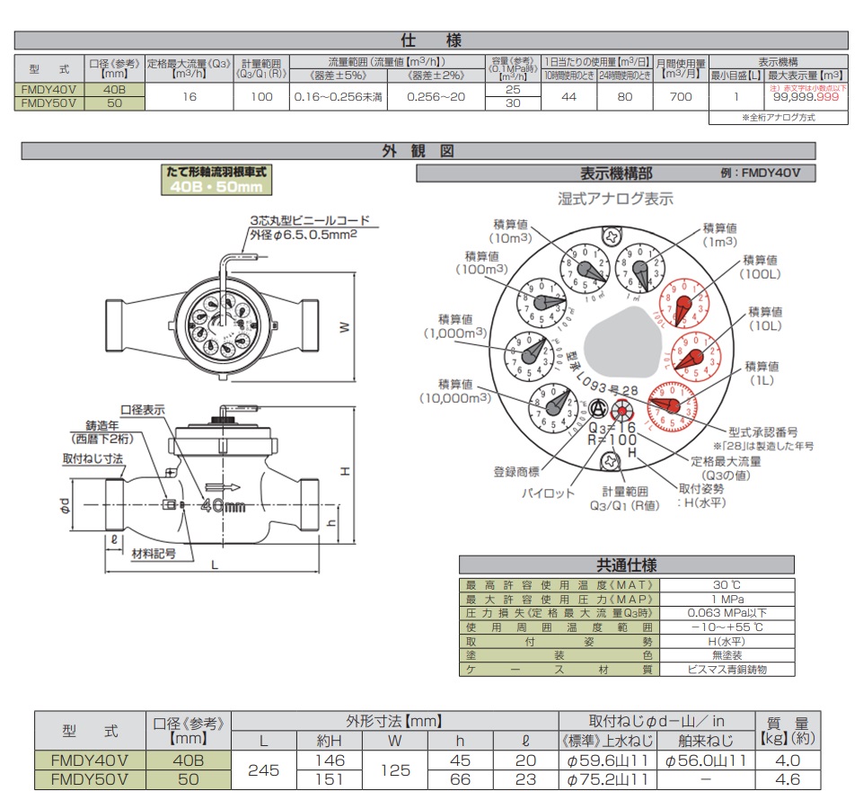 ポイント10倍】【直送品】 愛知時計電機 パルス出力式水道メーター