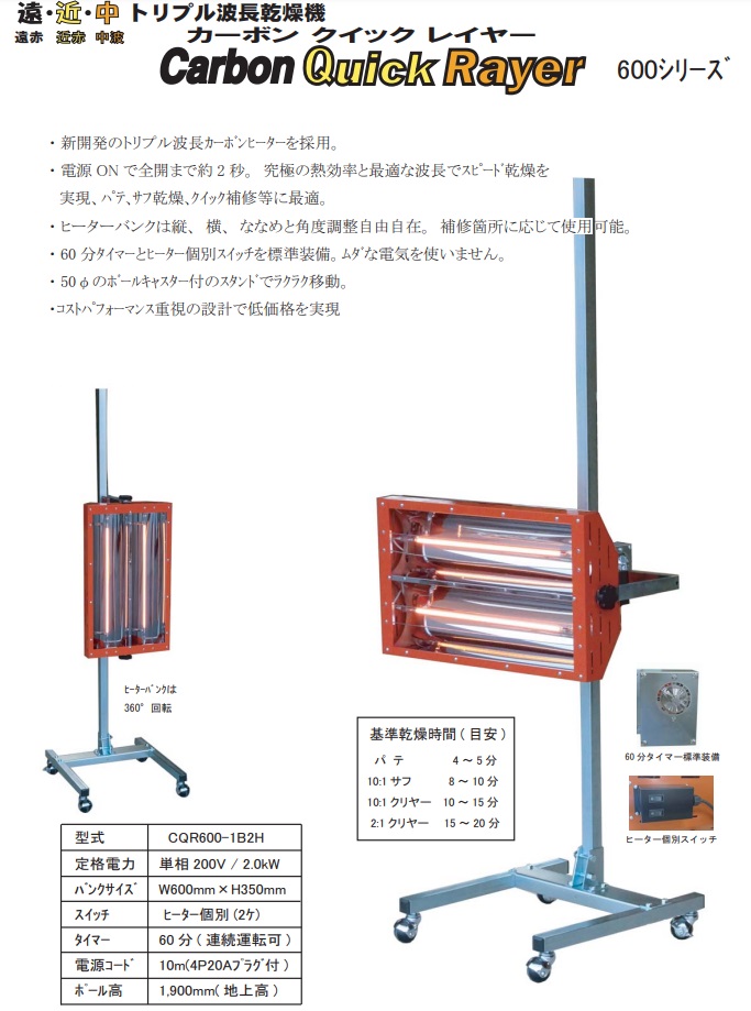 大都産業 クイックヒーター QH600-1B1H-100V 乾燥機 板金塗装