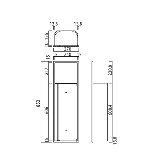 【ポイント5倍】【直送品】 満点商会 消火器ボックス MHED-FL-P2 全埋込型扉付
