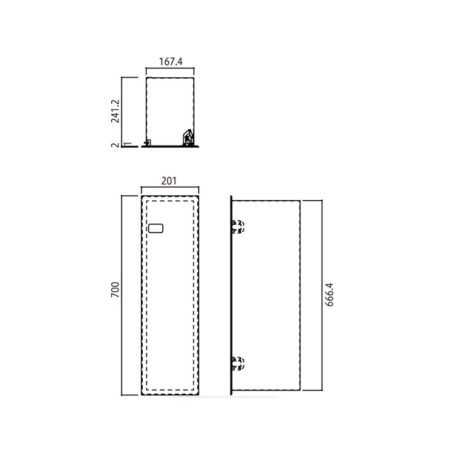 【直送品】 満点商会 消火器ボックス MHED-FTF-107 全埋込型扉付_1