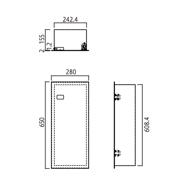 【ポイント5倍】【直送品】 満点商会 消火器ボックス MHED-FTW 全埋込型扉付_1