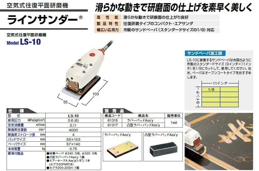 日東工器 研磨機 LS-10 (00168) (ラインサンダー) : nitkk-00168