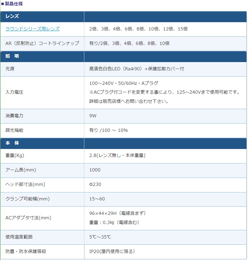 オーツカ光学 (OOTSUKA) LED照明拡大境・調光付 ENVL-F ラウンド6倍 (ENVL-F-6) (フリーアーム式)｜douguyasan｜02