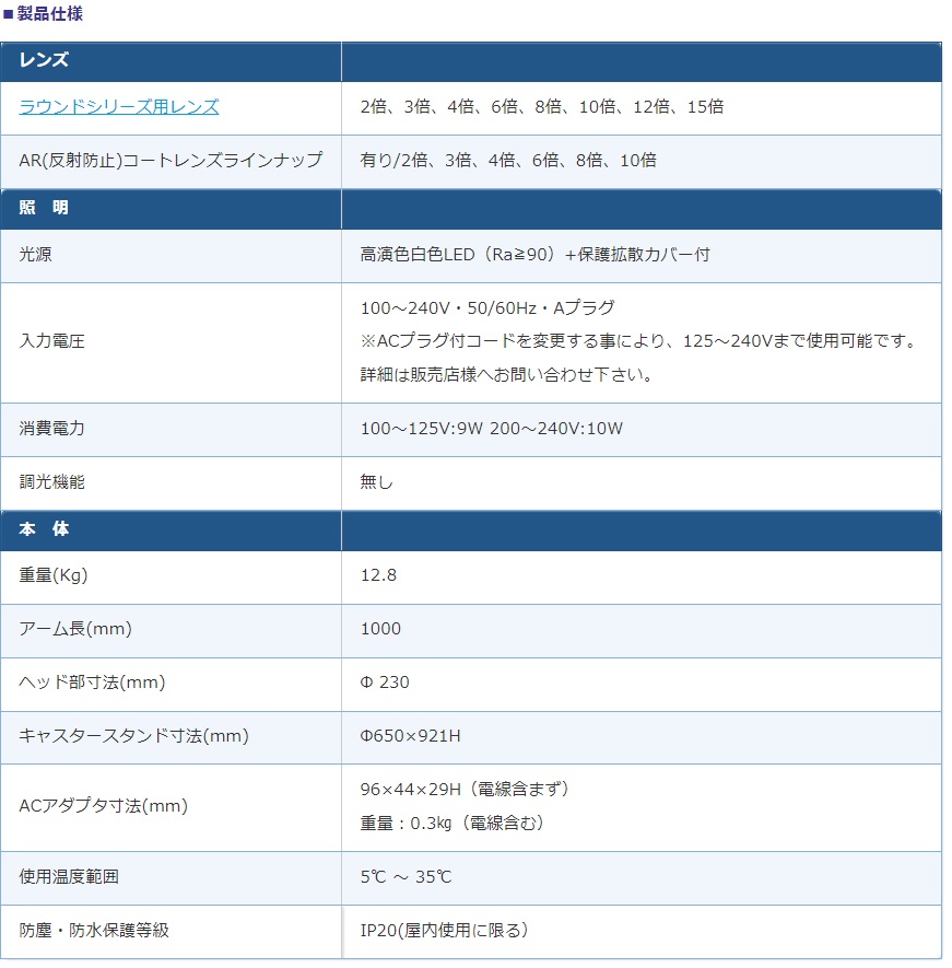 オーツカ光学 (OOTSUKA) LED照明拡大鏡・調光なし SKKL-FL ラウンド15倍 (SKKL-FL-15) (フリーアーム式+キャスタースタンド)_1