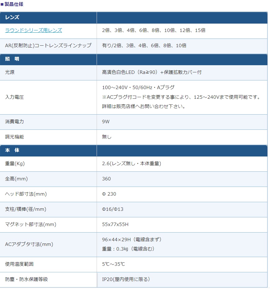 【ポイント10倍】オーツカ光学 (OOTSUKA) LED照明拡大鏡・調光なし SKKL-MS ラウンド10倍 (SKKL-MS-10) (マグネットスタンド式)