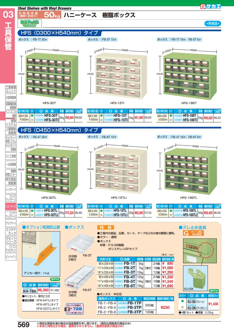 お手頃 【直送品】 サカエ ハニーケース（樹脂ボックス） HFS-15TI (143366) 【大型】