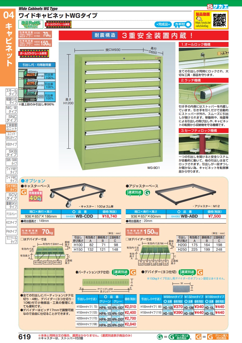 最大73％オフ！ ワイドキャビネットＷＧタイプ用オプション