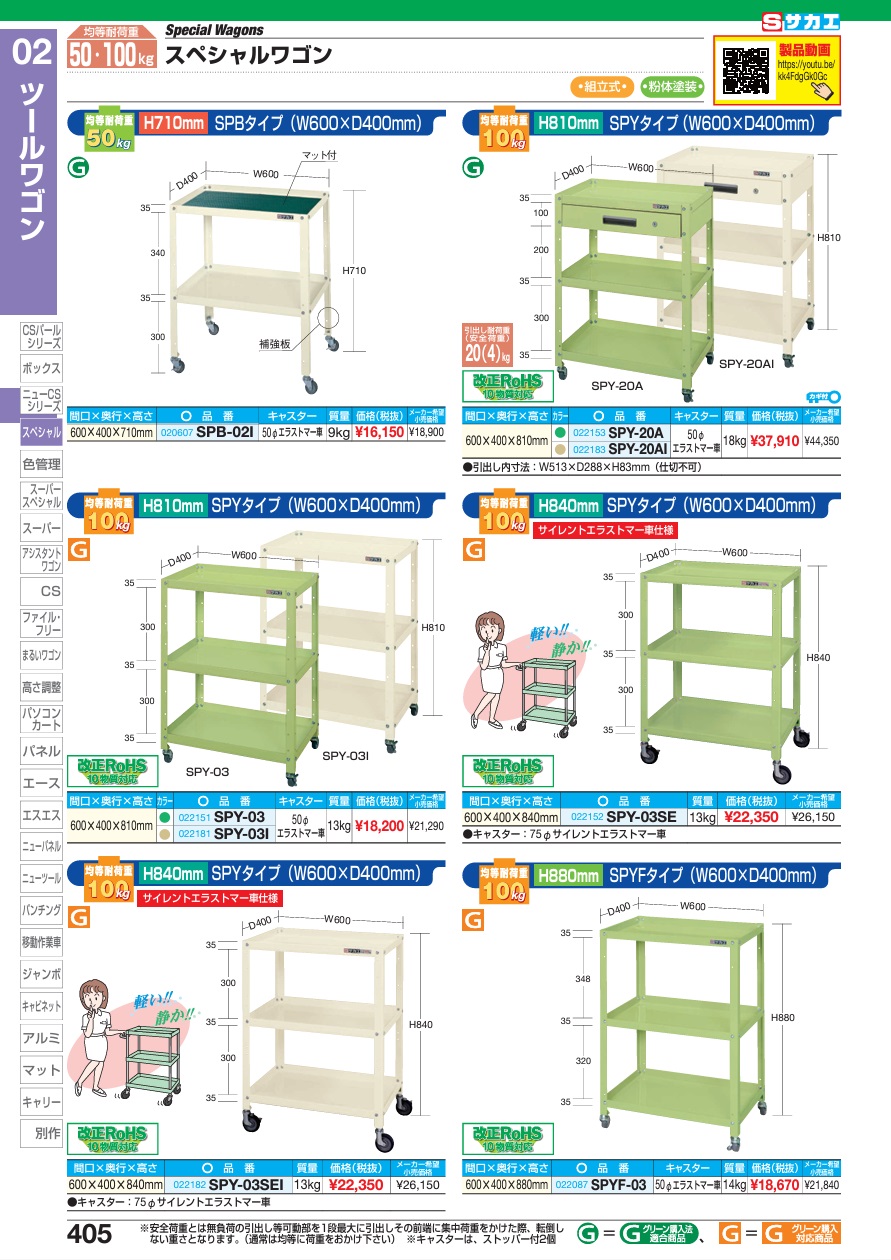 直送品】 サカエ スペシャルワゴン(引出し付) SPY-20A (022153) 【大型】 : saka-spy-20a : 道具屋さんYahoo!店  - 通販 - Yahoo!ショッピング