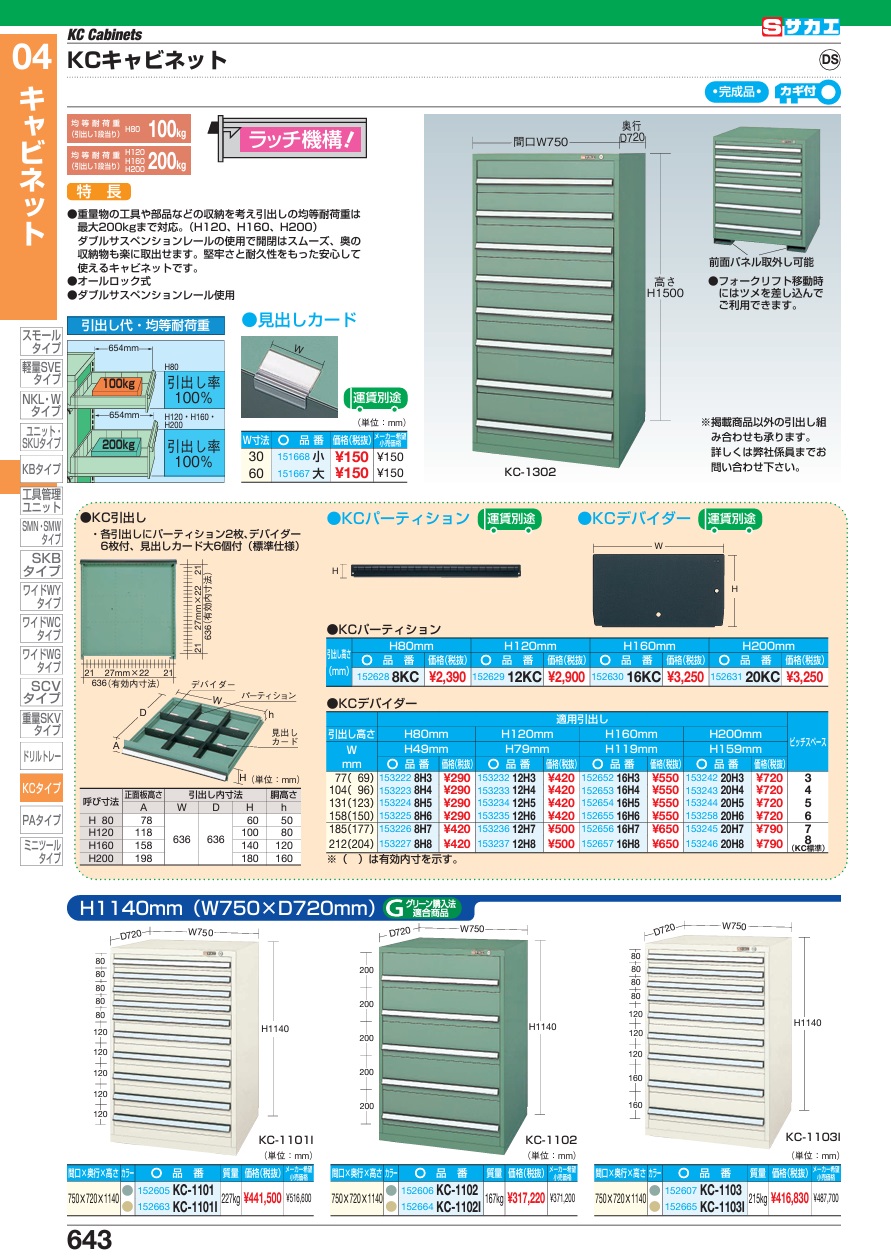 【ポイント5倍】【直送品】 サカエ KCキャビネット KC-1102 (152606) 【特大・送料別】