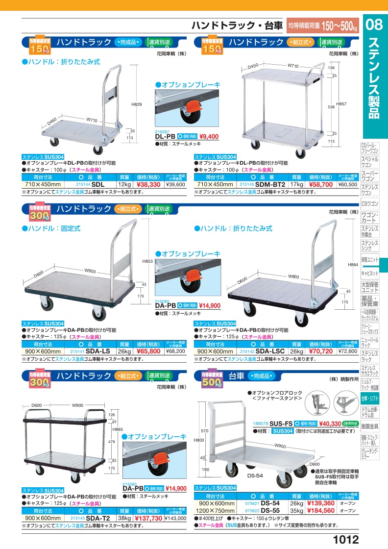 【ポイント5倍】【直送品】 サカエ ステンレス台車 DS-54 (075621) 【特大・送料別】の画像