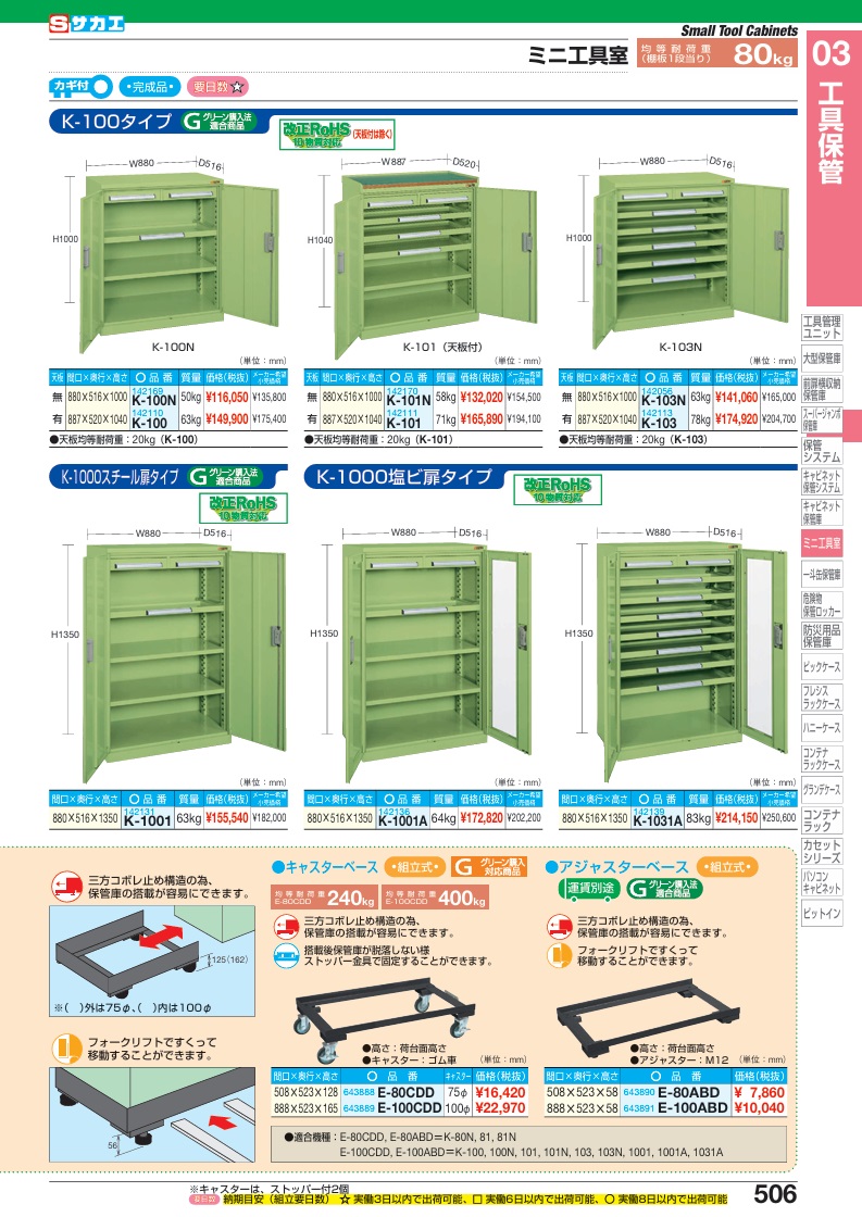 【ポイント5倍】【直送品】 サカエ ミニ工具室 K-101 (142111) 【大型】_1