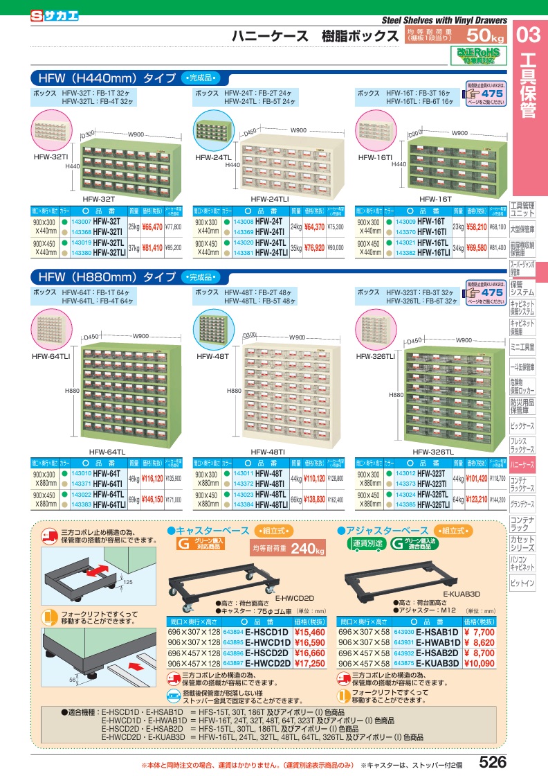 【ポイント10倍】【直送品】 サカエ ハニーケース(樹脂ボックス) HFW-24T (143008) 【大型】_1