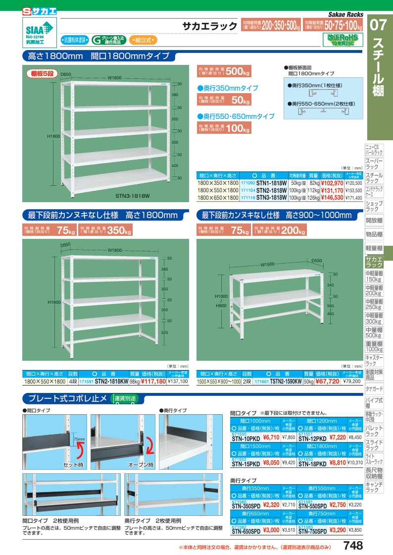 【ポイント10倍】【直送品】 サカエ サカエラック用オプションプレート式コボレ止め STN-18PKD (671553) 【送料別】の画像
