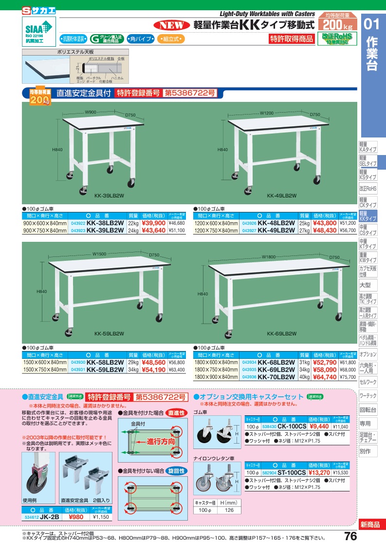 【ポイント5倍】【直送品】 サカエ 軽量作業台KKタイプ KK-69LB2W (043935) 【大型】