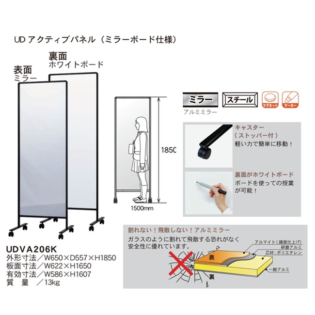 【ポイント5倍】【直送品】 馬印 UDアクティブパネル UDVA206K 【大型】