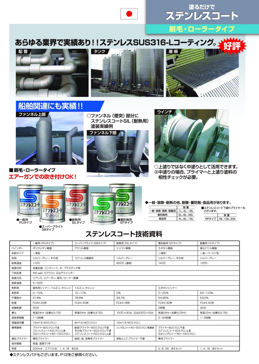 ユニテック ステンレスコート (一般用) 1L PU-1000_1