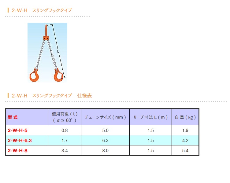 希少！！ 【ポイント5倍】象印 4-T-H-6.3 チェーンスリング2本つり標準