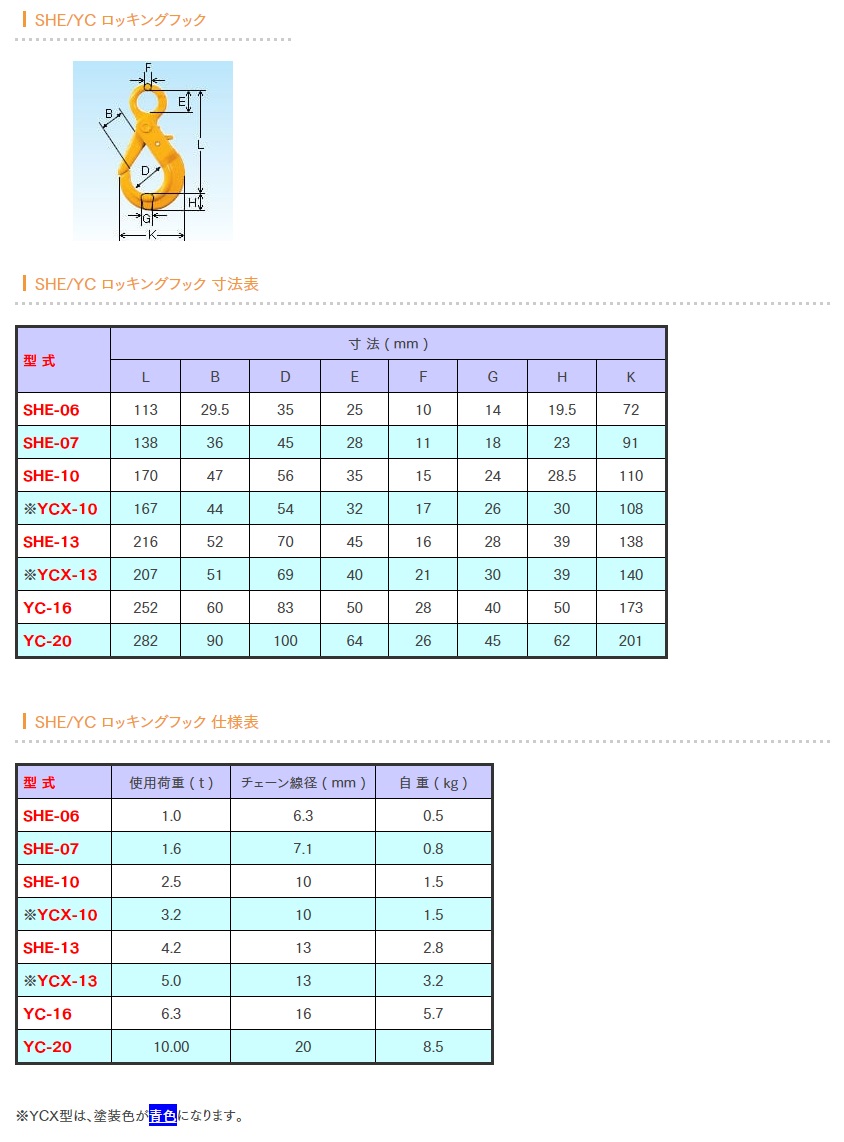 象印 チェーンスリング SHEロッキングフック SHE-10 (使用荷重 2.5t