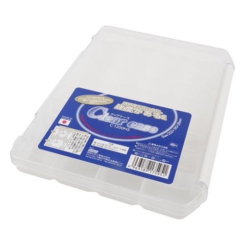 �y�|�C���g10�{�z�A�Y���� ���ʃN���A�P�[�X 255×190×28mm C-1200NS (1-9588-03) �s�����ݔ��E�ۊǁt