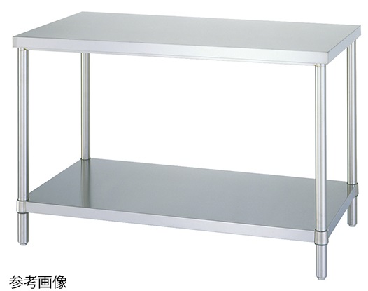 【直送品】 アズワン ステンレス作業台(ベタ棚) 1200×600×800mm WB-12060 (1-6558-28) 《実験設備・保管》 【大型】