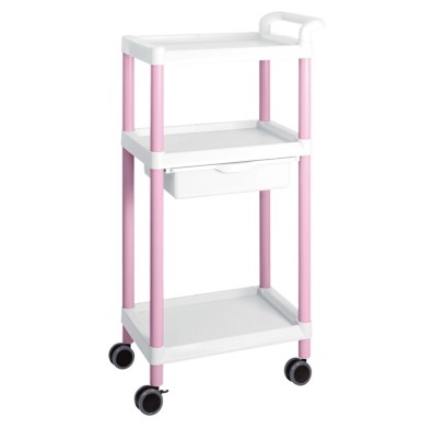 【ポイント10倍】【直送品】 アズワン モバイルイージーカート(トールタイプ/レギュラー31)3段 ピンク ME31B (3-6642-02) 《実験設備・保管》 【大型】