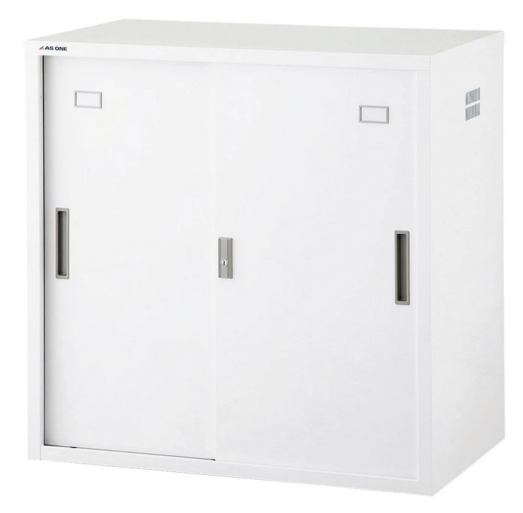 【ポイント10倍】【直送品】 アズワン 耐薬引違保管庫 スチール戸 N-515D・OW (8-2060-02) 《実験設備・保管》 【大型】
