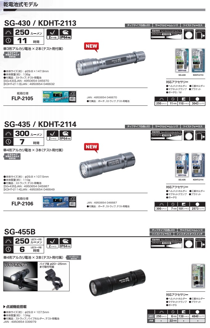 GENTOS (ジェントス) 閃 ハンディトーチ ホルダー付 SG-455B :k-gen-sg-455b:工具屋さんYahoo!店 - 通販 -  Yahoo!ショッピング