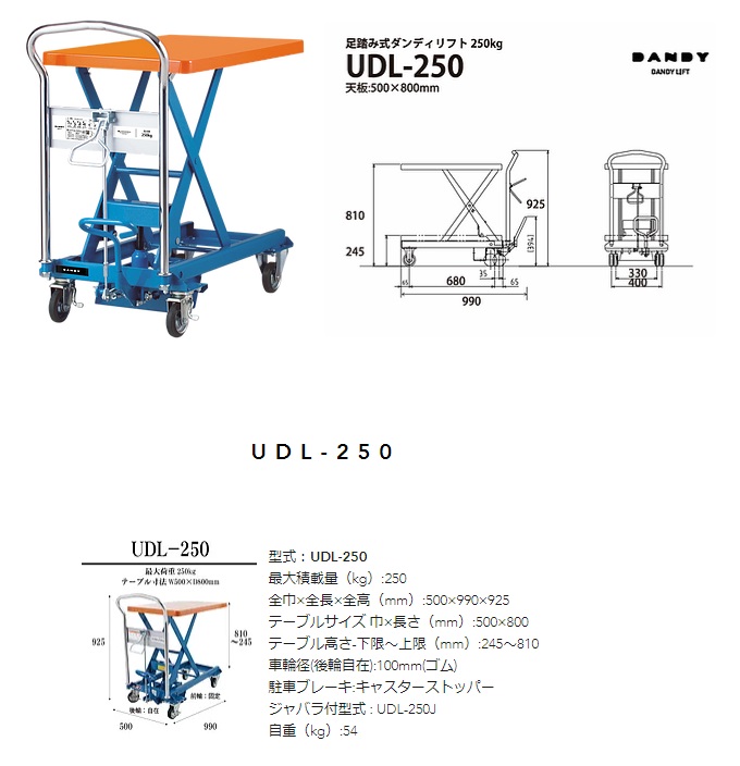 ポイント5倍】【直送品】 花岡車輌 スチール製リフト台車 ダンディ