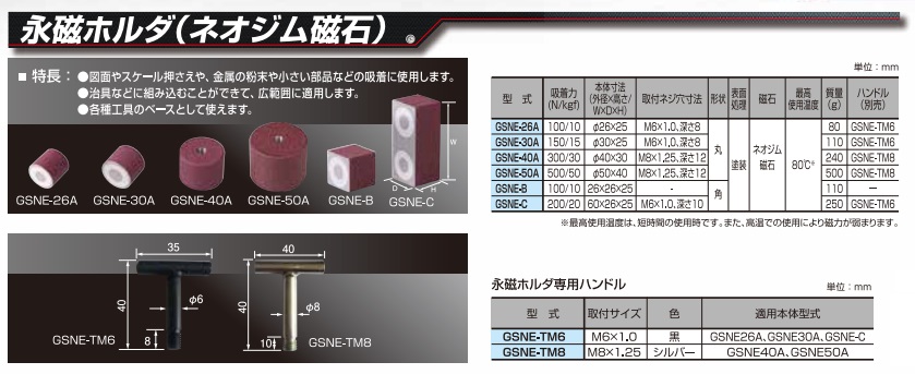 ギガ・セレクション 永磁ホルダ GSNE-30A : giga-gsne-30a : 道具屋