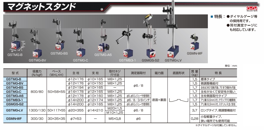 ギガ・セレクション マグネットスタンド GSTMG-A6 : giga-gstmg-a6