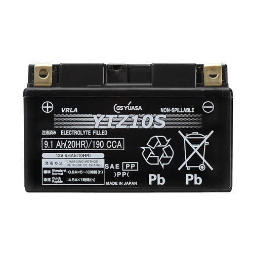 【直送品】 GSユアサ バッテリー バイク用 VRLA 制御弁式 液入・充電済み 12V YTZ10S (YTZ10S-GY-C) | 