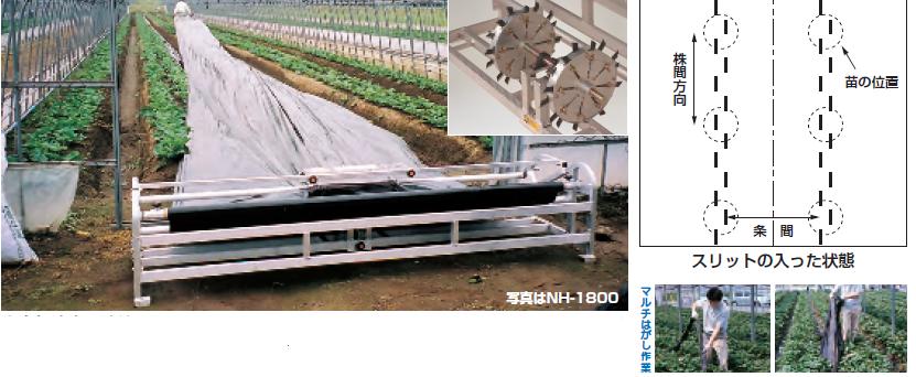 【ポイント10倍】【直送品】 ハラックス マルチスリッター いちご用マルチ穴明け機 NH 1800 条間標準タイプ(条間17〜40cm) 【大型】 :p10 harax nh 1800:道具屋さん