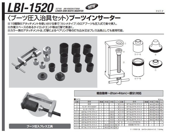 直送品】 江東産業(KOTO) ブーツインサーターフルセット LBI-1520 :k