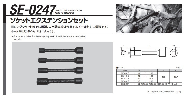 ポイント15倍】江東産業(KOTO) ソケットエキステンション 12mm SE-4612