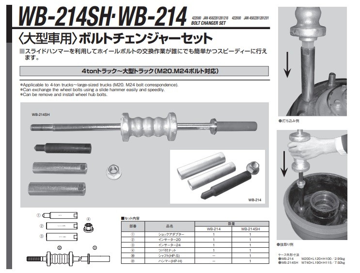 【直送品】 江東産業(KOTO) ボルトチェンジャーセット WB-214SH｜douguyasan｜02