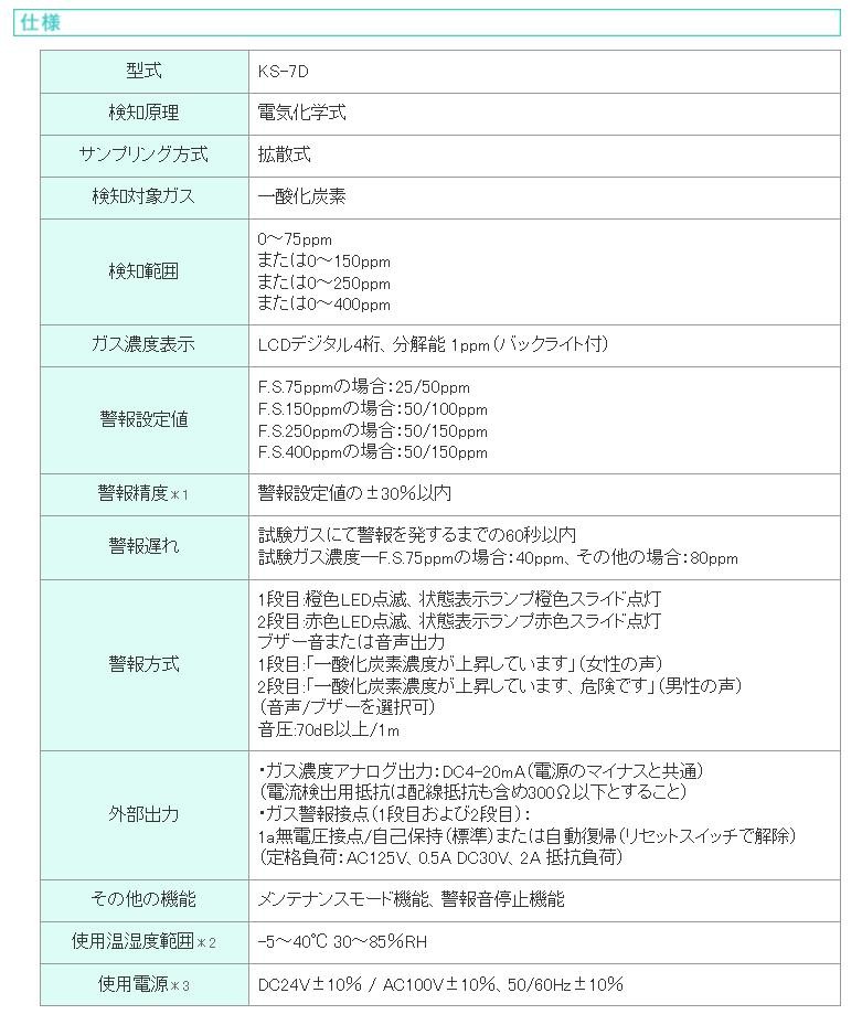 新コスモス電機 (COSMOS) 一酸化炭素検知警報器 KS-7D : k-cosm-ks-7d