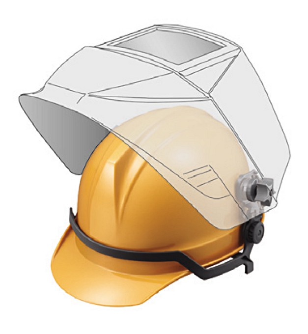 【直送品】 マイト工業 レインボーマスク MR-930-H (ヘルメット装着タイプ)【法人向け、個人宅配送不可】