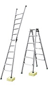 【ポイント5倍】【直送品】 ナカオ (NAKAO) 四脚調節式はしご兼用脚立 ピッチ CX-120 【大型】