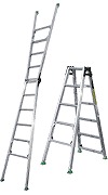 【ポイント5倍】【直送品】 ナカオ (NAKAO) 四脚調節式脚異長はしご兼用脚立 ピッチ DW-120 大きな段差用 【大型】