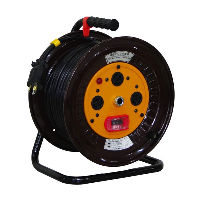 日動工業 電工ドラム ND-EK230L-20A 単相200V 過負荷漏電保護兼用ブレーカー付 ロック(引掛)式 《コードリール》