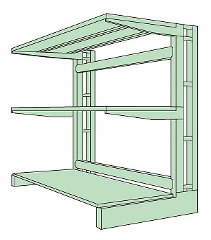 【ポイント10倍】【直送品】 サカエ キャンチラック（２５０ｋｇ／段・単体・片面・Ｈ１５００ｍｍ） CR 11S3 (188751) 【特大・送料別】 :p10 saka cr 11s3:道具屋さん