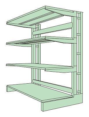 【ポイント10倍】【直送品】 サカエ キャンチラック（２５０ｋｇ／段・単体・片面・Ｈ１８００ｍｍ） CR 21S4 (188755) 【特大・送料別】 :p10 saka cr 21s4:道具屋さん